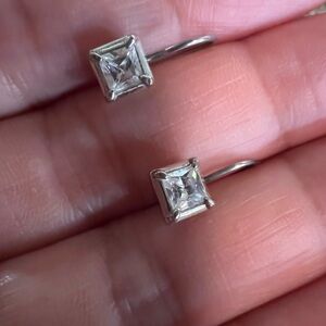 Elegant Silver Square Earrings